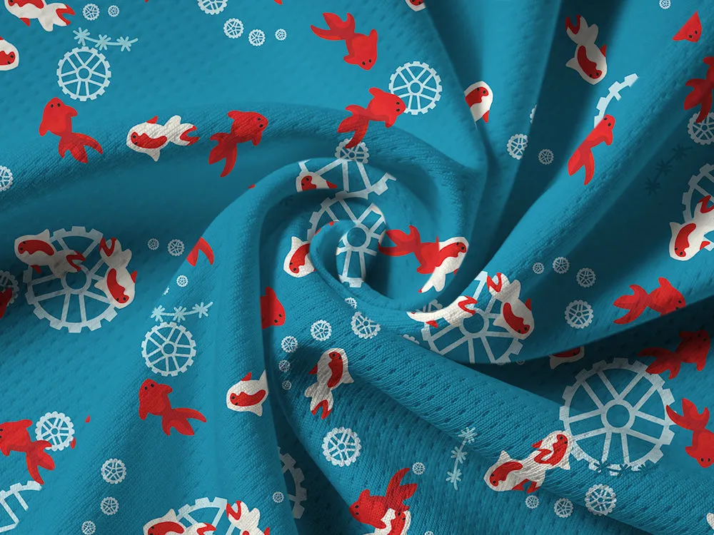 Orionride Undersea Goldfish Long Sleeve Half Zipper Mountain Bike Jersey sold by Orionride product image thumbnail 5