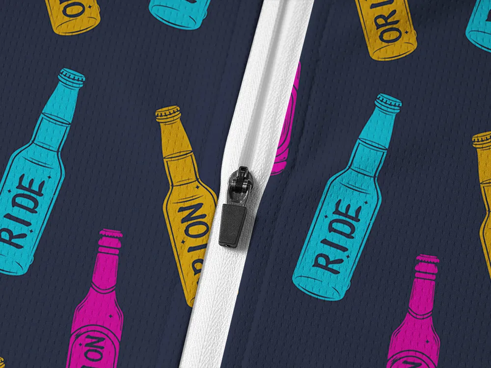 Orionride Bicycle Beer Long Sleeve Half Zipper Mountain Bike Jersey sold by Orionride product image thumbnail 4