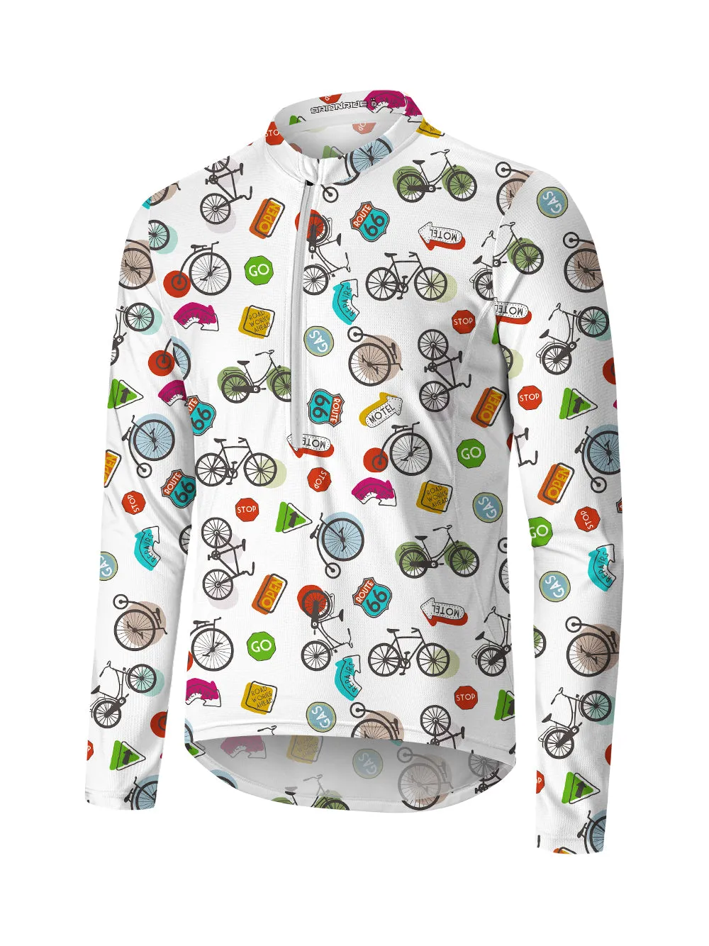Orionride Go Ride A Bike Long Sleeve Half Zipper Mountain Bike Jersey sold by Orionride