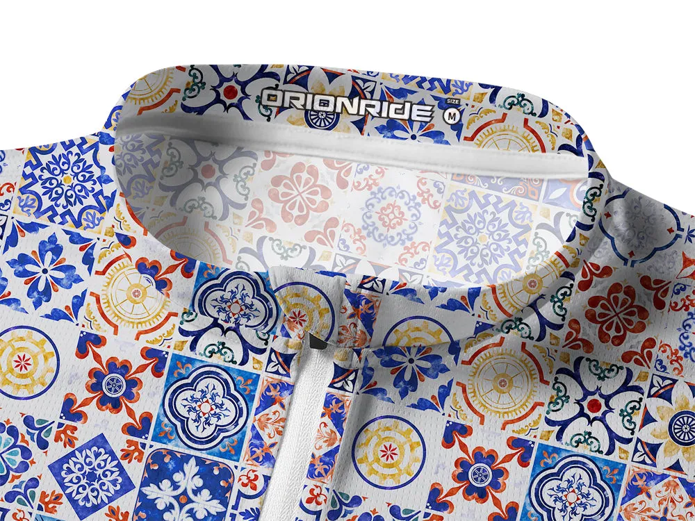 Orionride Flower Tiles Long Sleeve Half Zipper Mountain Bike Jersey sold by Orionride product image thumbnail 3