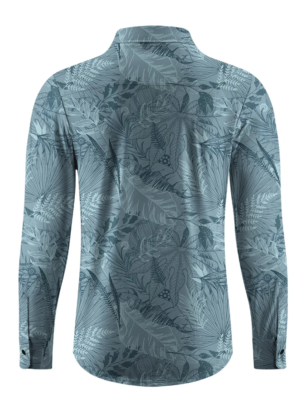 Orionride Leaf Garden Men's Stretchy Breathable Long Sleeve Gravel Shirt sold by Orionride product image thumbnail 4