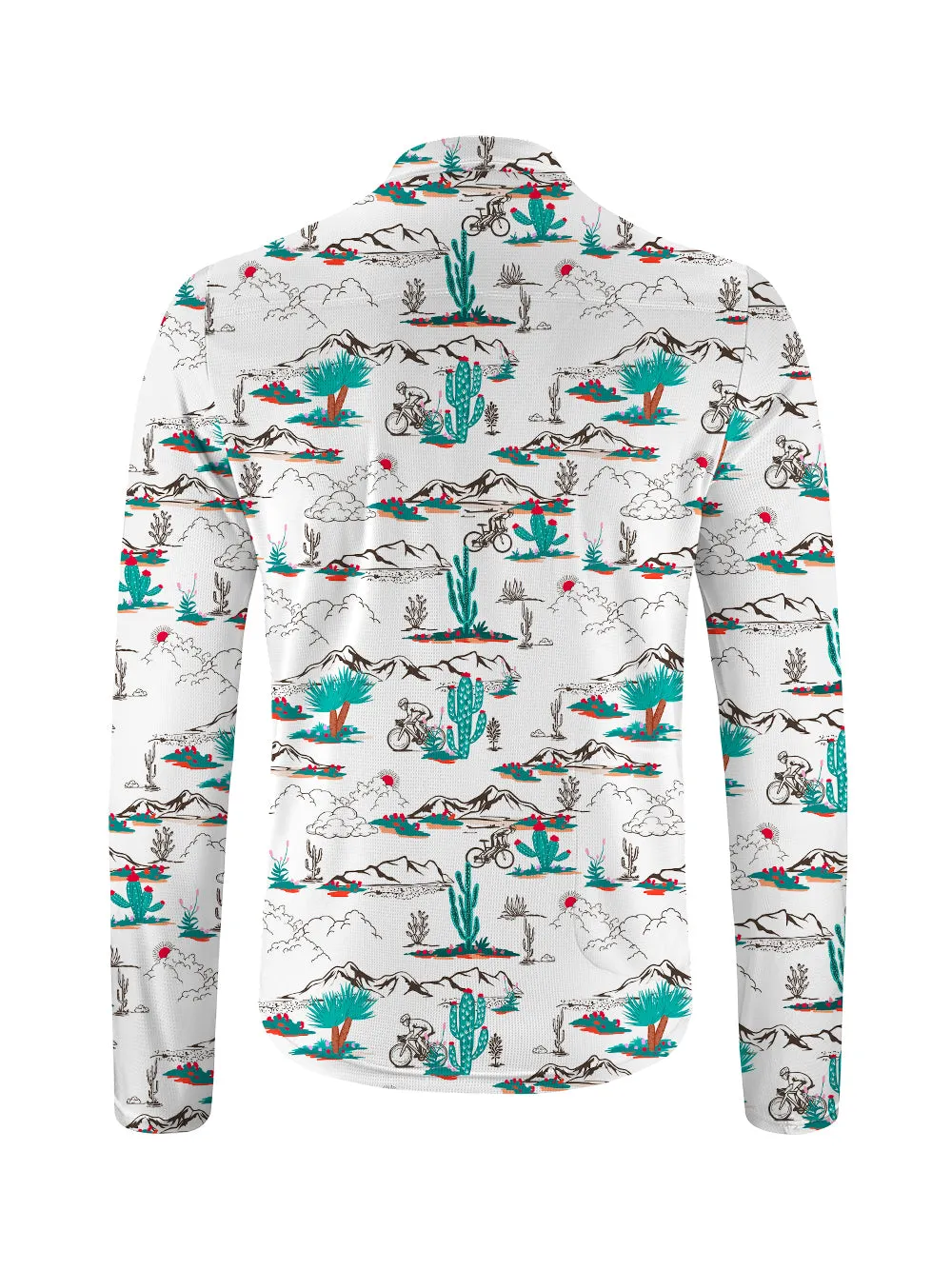 Orionride Cactus Cycling Long Sleeve Half Zipper Mountain Bike Jersey sold by Orionride product image thumbnail 2
