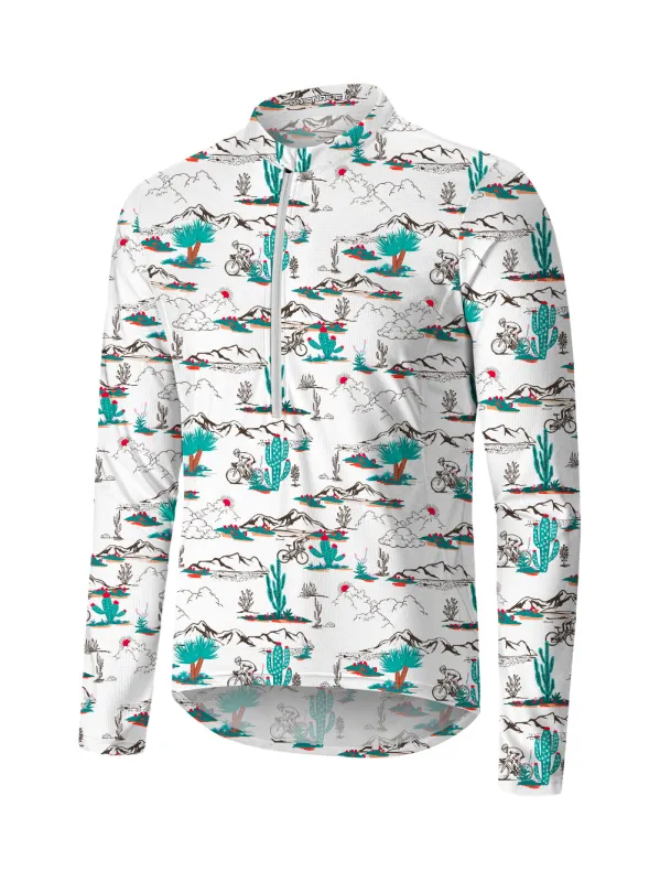 Orionride Cactus Cycling Long Sleeve Half Zipper Mountain Bike Jersey sold by Orionride
