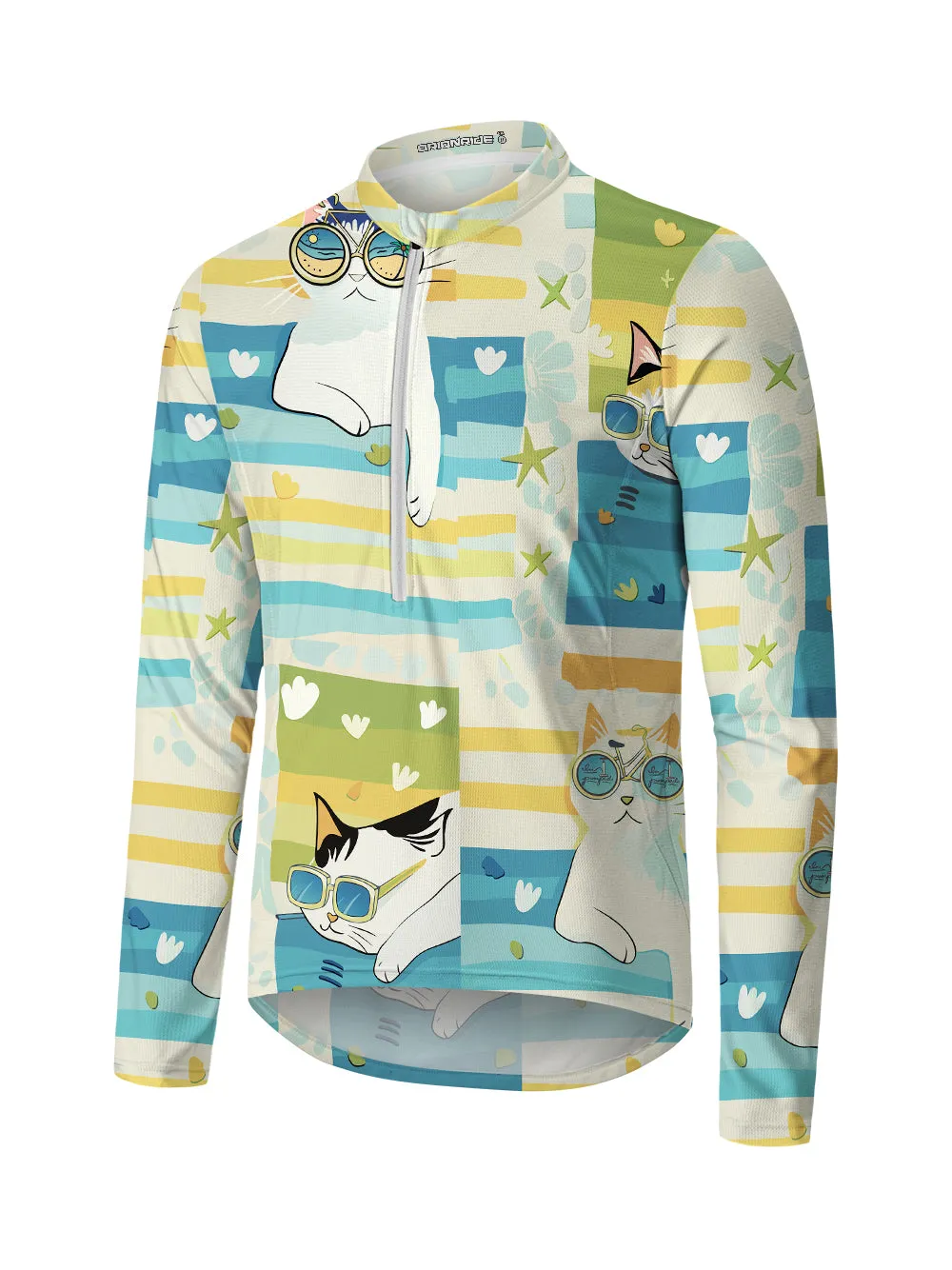 Orionride Four Cats Long Sleeve Half Zipper Mountain Bike Jersey sold by Orionride