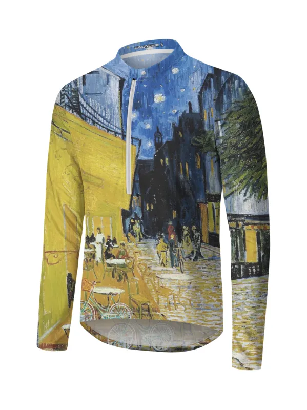 Orionride Van Gogh Clock Long Sleeve Half Zipper Mountain Bike Jersey sold by Orionride