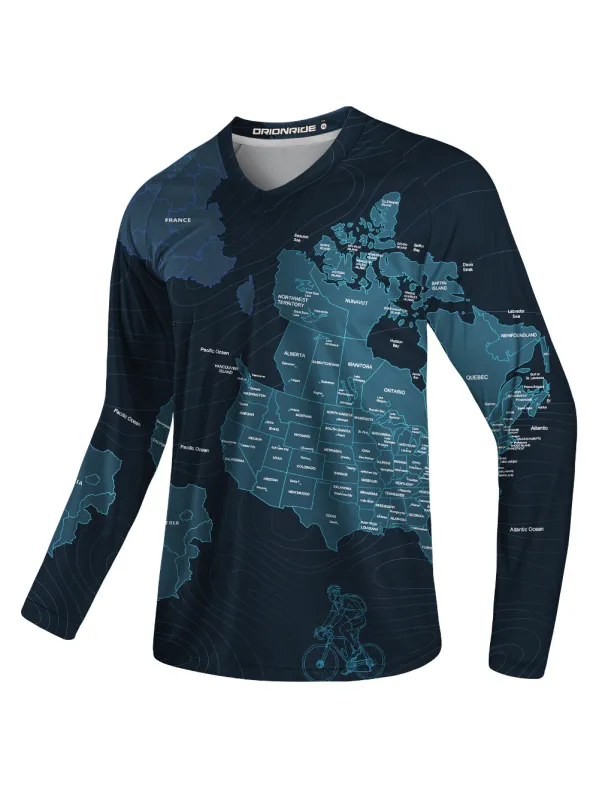 Orionride Travel Around The World Long Sleeve Downhill Jersey sold by Orionride