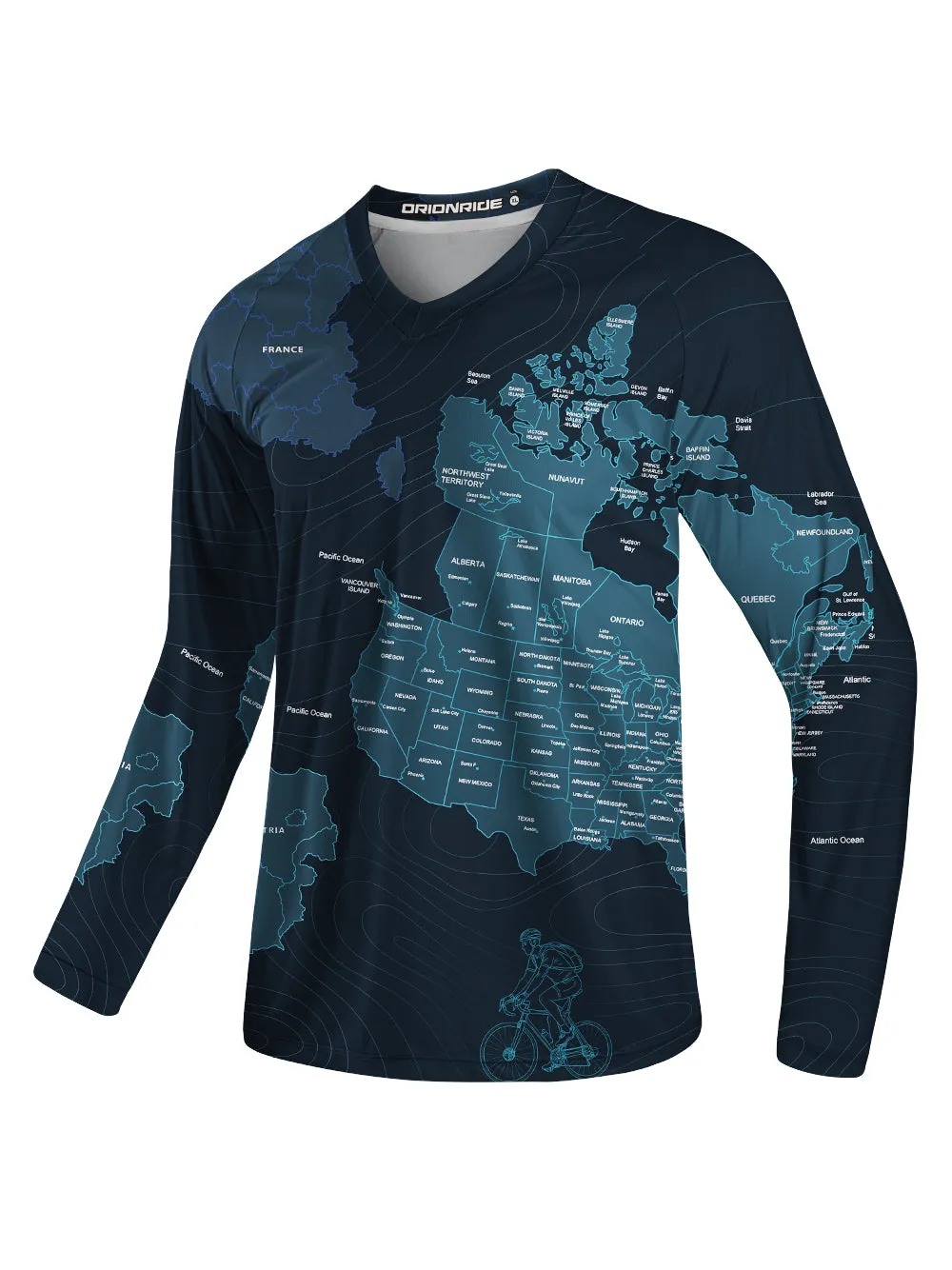 Orionride Travel Around The World Long Sleeve Downhill Jersey sold by Orionride