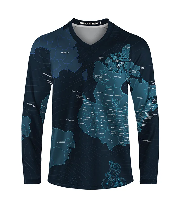 Orionride Travel Around The World Long Sleeve Downhill Jersey sold by Orionride product image thumbnail 2