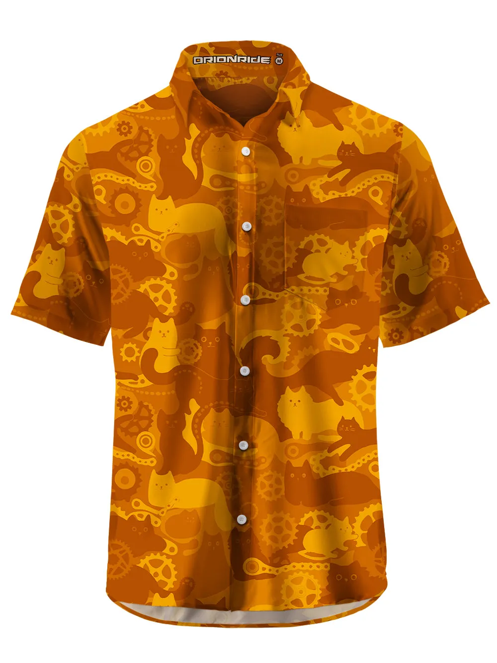 Orionride Cat Playing With Gears Zipper Pockets Ultra Lightweight Short Sleeves Gravel Shirt sold by Orionride product image thumbnail 3