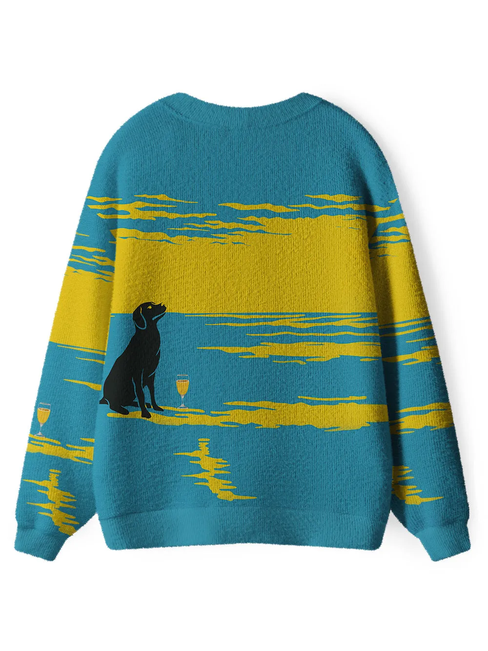 Orionride Labrador On The Beach Men's Cardigan Knit Sweaters sold by Orionride product image thumbnail 2