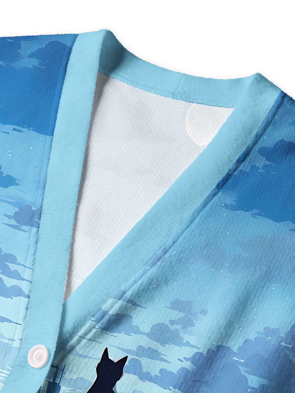 Orionride Black Cat Men's Cardigan Knit Sweaters sold by Orionride product image thumbnail 3