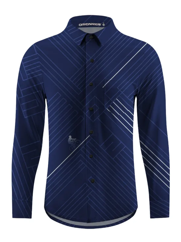 Orionride The Courage To Ride Men's Stretchy Breathable Long Sleeve Gravel Shirt sold by Orionride