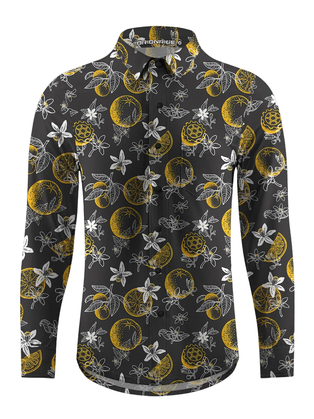 Orionride Fresh Oranges Men's Stretchy Breathable Long Sleeve Gravel Shirt sold by Orionride