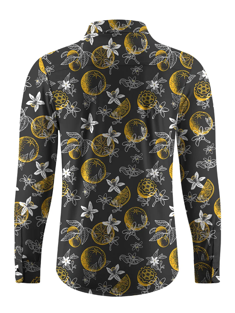 Orionride Fresh Oranges Men's Stretchy Breathable Long Sleeve Gravel Shirt sold by Orionride product image thumbnail 4