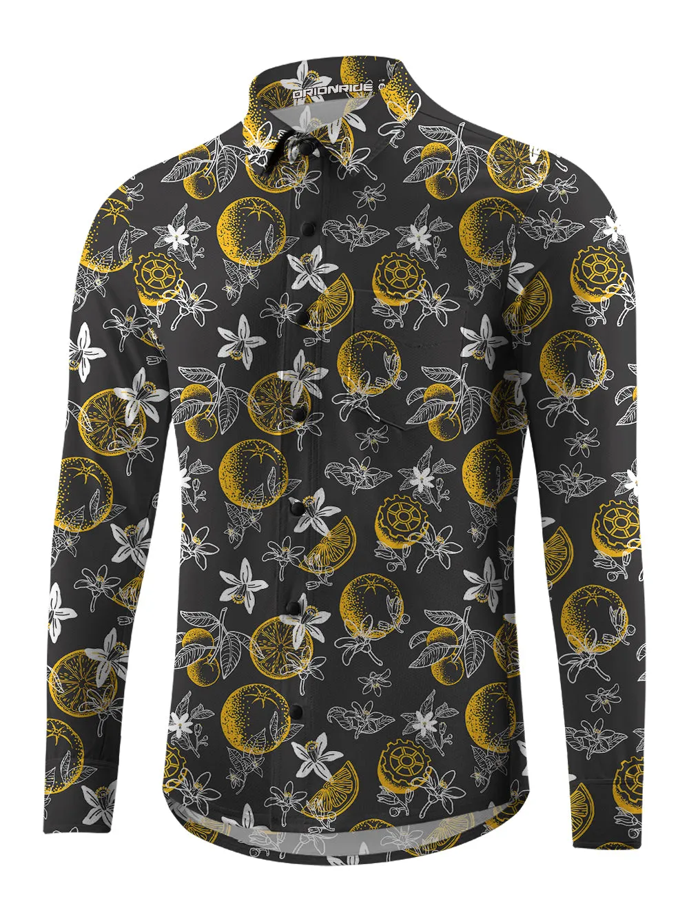 Orionride Fresh Oranges Men's Stretchy Breathable Long Sleeve Gravel Shirt sold by Orionride product image thumbnail 3