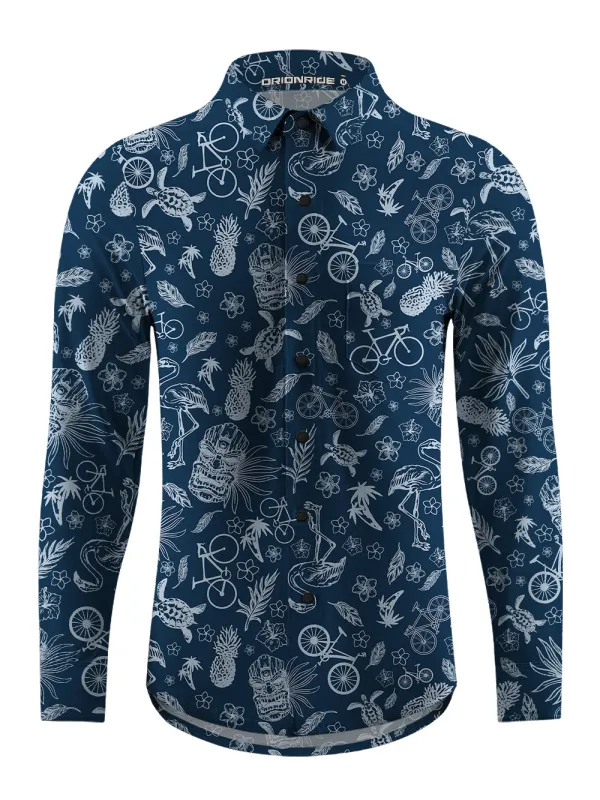 Orionride Marine Life Men's Stretchy Breathable Long Sleeve Gravel Shirt made by Orionride
