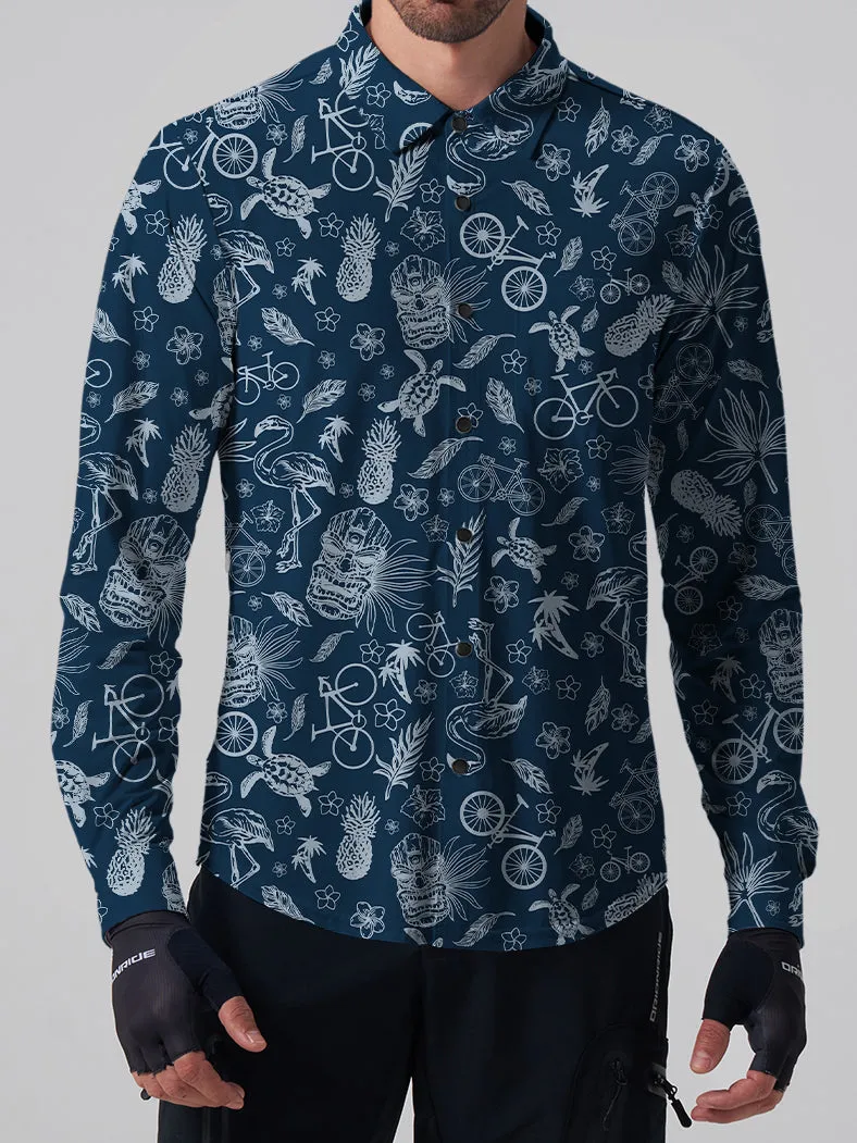 Orionride Marine Life Men's Stretchy Breathable Long Sleeve Gravel Shirt sold by Orionride product image thumbnail 2