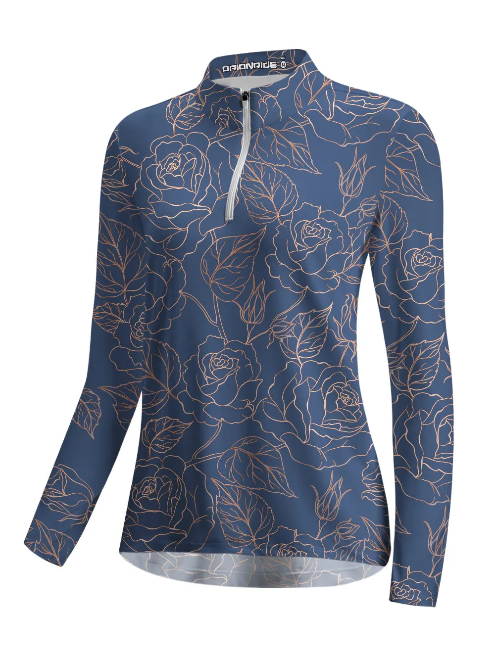 Orionride Golden Rose Women's Quarter Zipper Long Sleeve Jersey sold by Orionride