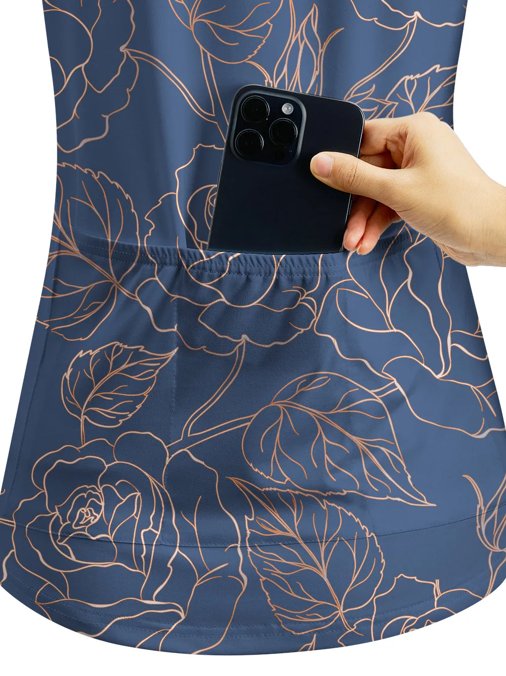 Orionride Golden Rose Women's Quarter Zipper Long Sleeve Jersey sold by Orionride product image thumbnail 4