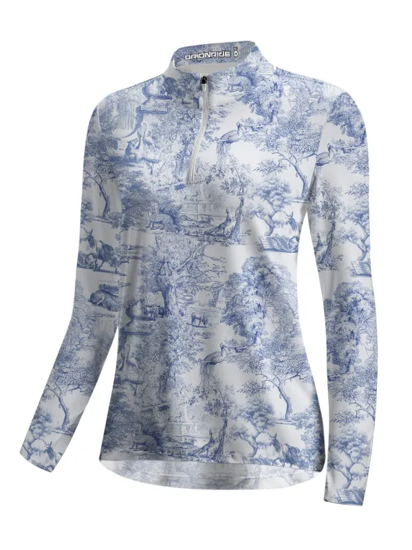 Orionride Animal Party Women's Quarter Zipper Long Sleeve Jersey sold by Orionride