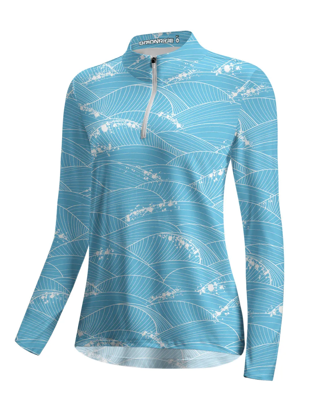 Orionride Surging Seawater Women's Quarter Zipper Long Sleeve Jersey sold by Orionride