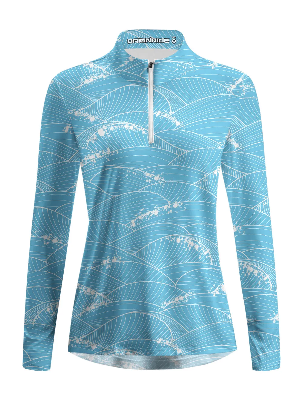 Orionride Surging Seawater Women's Quarter Zipper Long Sleeve Jersey sold by Orionride product image thumbnail 2