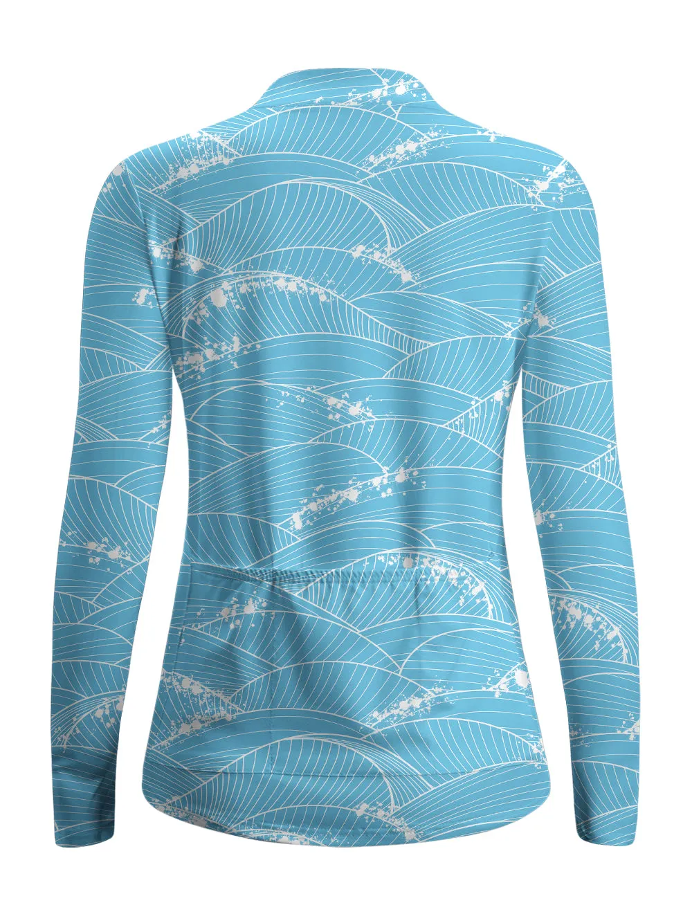 Orionride Surging Seawater Women's Quarter Zipper Long Sleeve Jersey sold by Orionride product image thumbnail 3