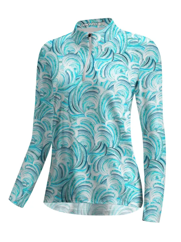 Orionride Strange Waves Women's Quarter Zipper Long Sleeve Jersey sold by Orionride