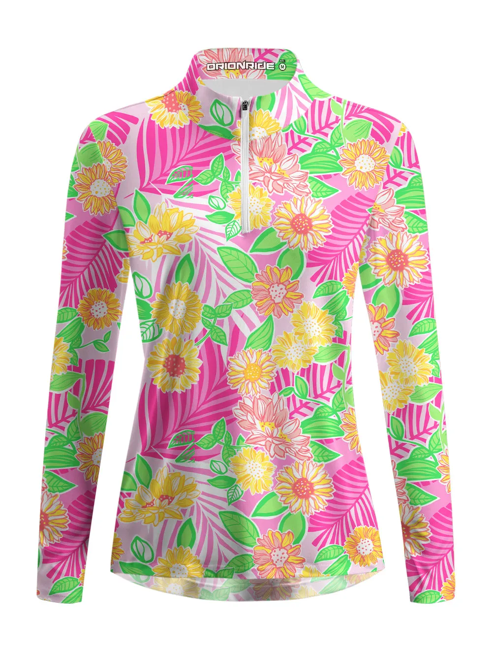 Orionride Tropical Style Women's Quarter Zipper Long Sleeve Jersey sold by Orionride product image thumbnail 2