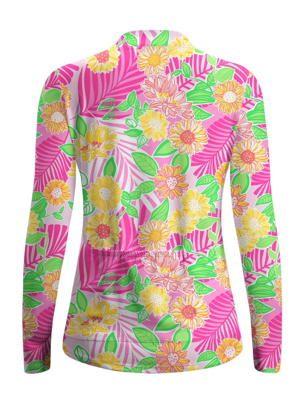 Orionride Tropical Style Women's Quarter Zipper Long Sleeve Jersey sold by Orionride product image thumbnail 3