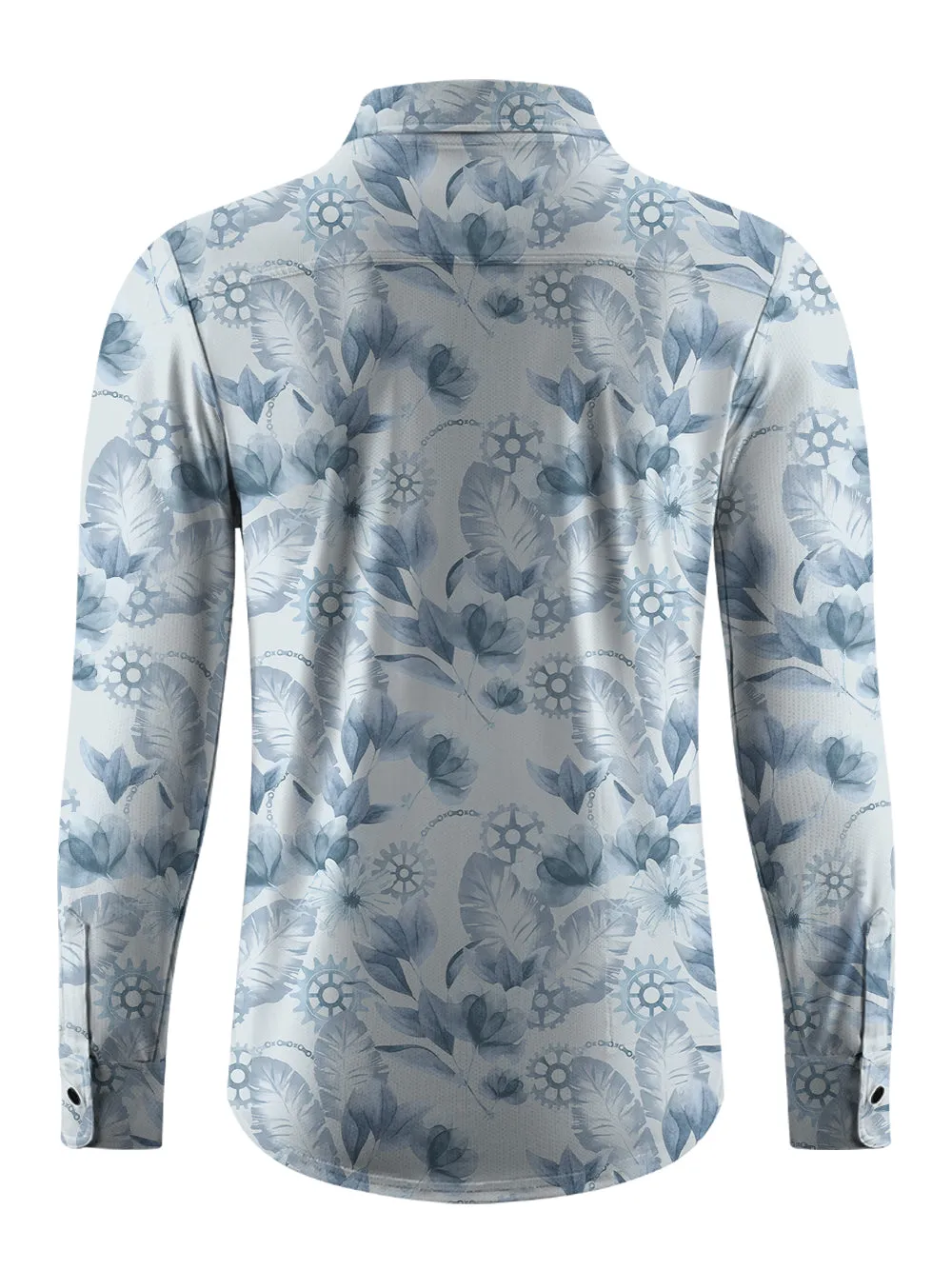 Orionride Ink Flowers Men's Stretchy Breathable Long Sleeve Gravel Shirt sold by Orionride product image thumbnail 5