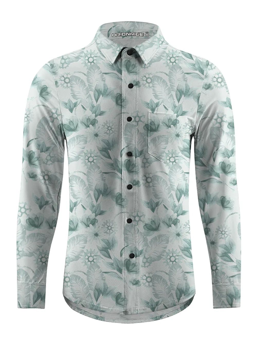 Orionride Ink Flowers Men's Stretchy Breathable Long Sleeve Gravel Shirt sold by Orionride product image thumbnail 3