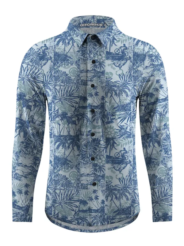 Orionride Beach Vacation Men's Stretchy Breathable Long Sleeve Gravel Shirt sold by Orionride