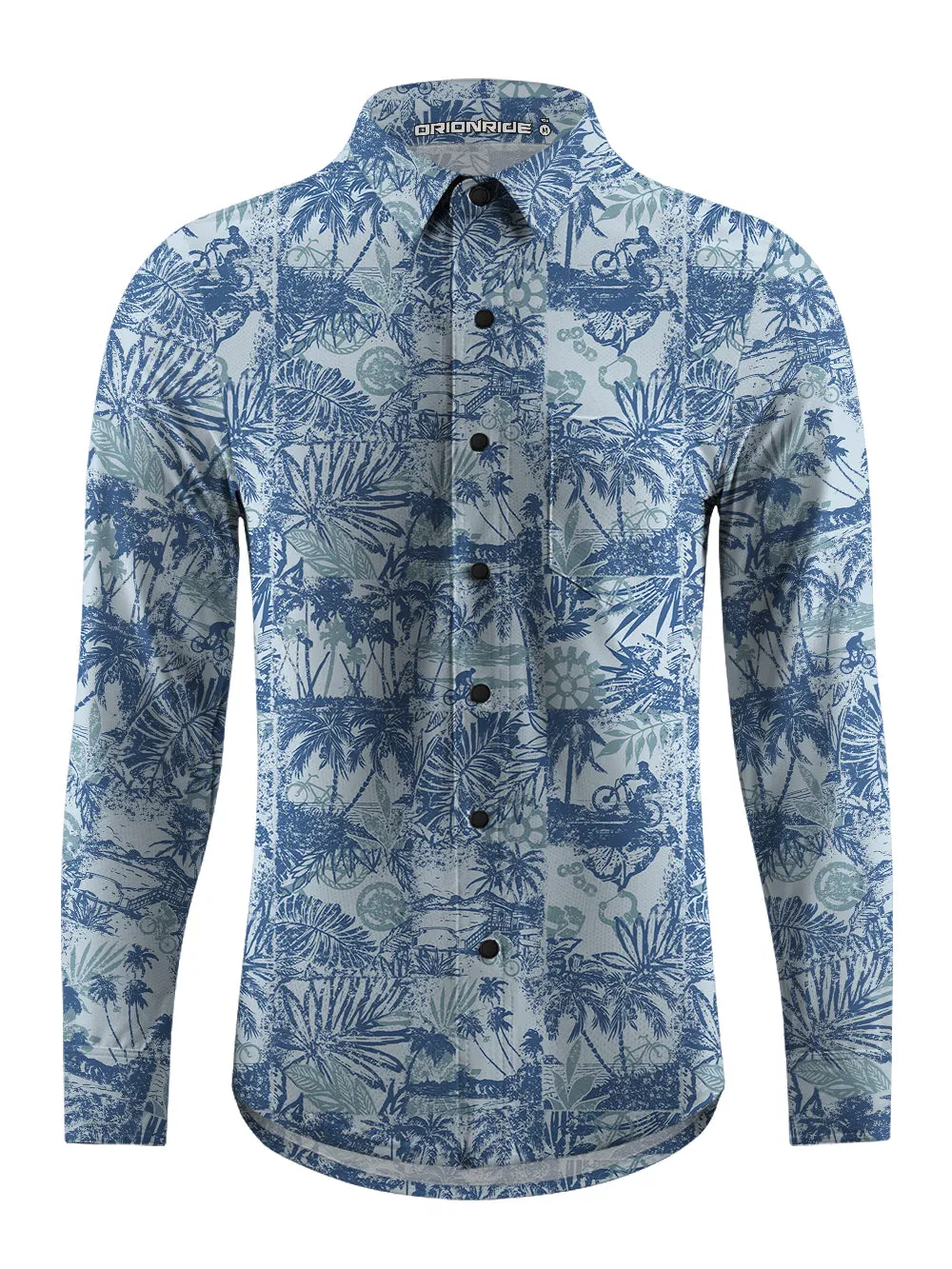 Orionride Beach Vacation Men's Stretchy Breathable Long Sleeve Gravel Shirt sold by Orionride