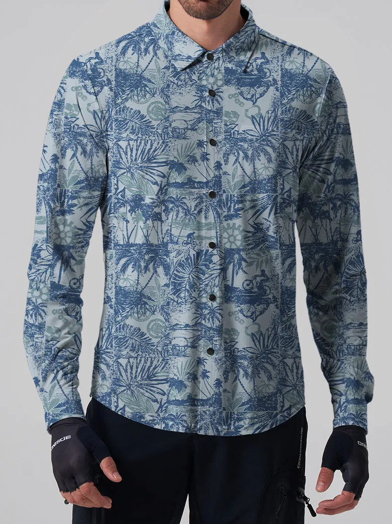 Orionride Beach Vacation Men's Stretchy Breathable Long Sleeve Gravel Shirt sold by Orionride product image thumbnail 2