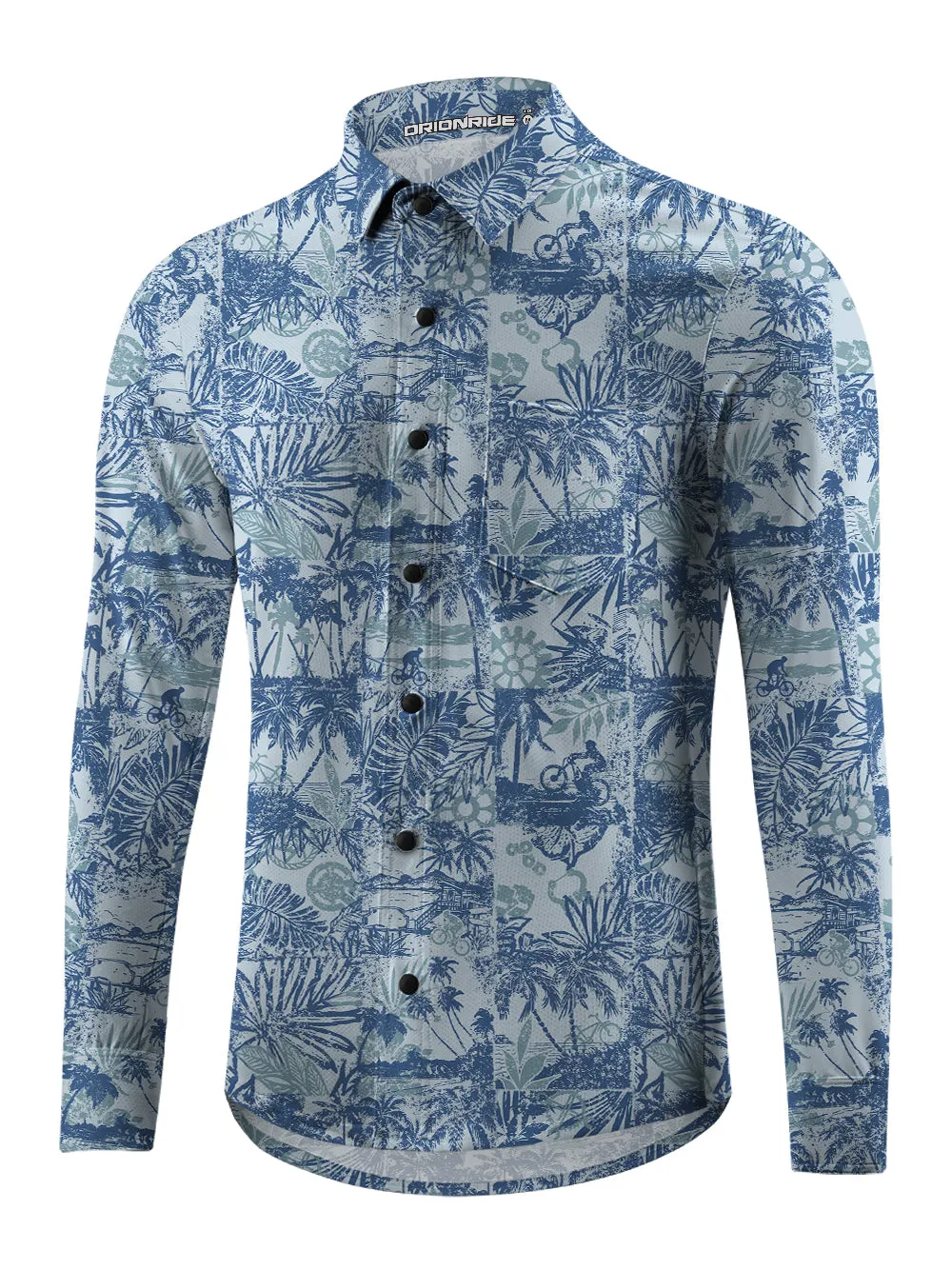 Orionride Beach Vacation Men's Stretchy Breathable Long Sleeve Gravel Shirt sold by Orionride product image thumbnail 4