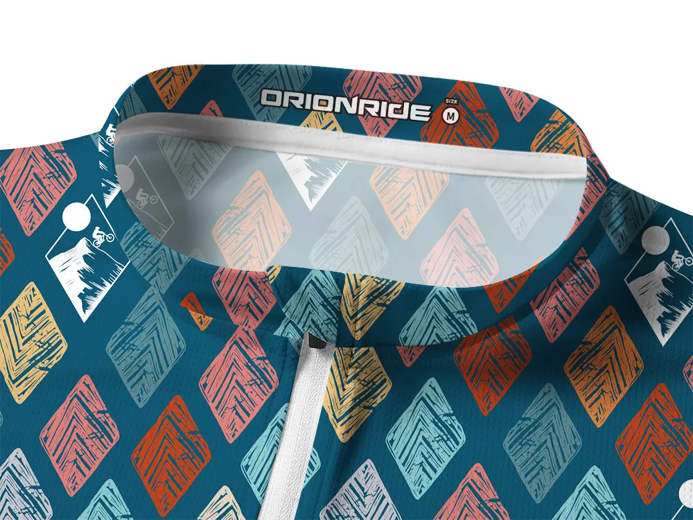 Orionride Geometric Rhombus Long Sleeve Half Zipper Mountain Bike Jersey sold by Orionride product image thumbnail 3