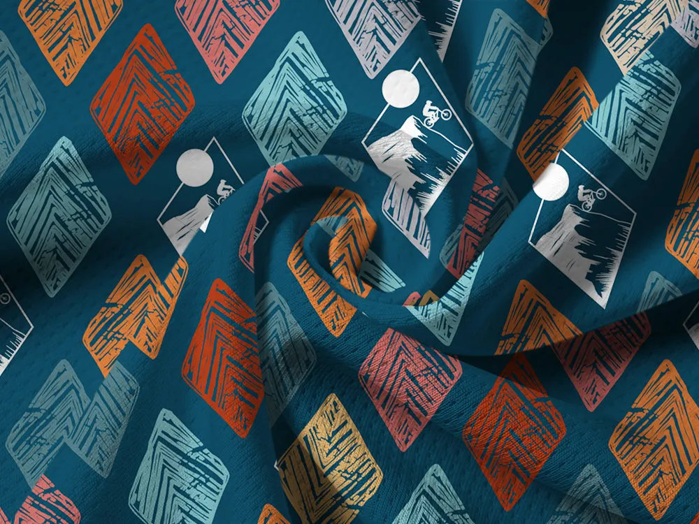 Orionride Geometric Rhombus Long Sleeve Half Zipper Mountain Bike Jersey sold by Orionride product image thumbnail 5