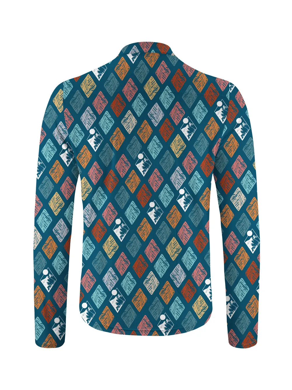 Orionride Geometric Rhombus Long Sleeve Half Zipper Mountain Bike Jersey sold by Orionride product image thumbnail 2