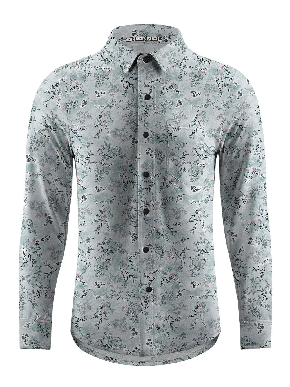Orionride Whispering Leaves Men's Stretchy Breathable Long Sleeve Gravel Shirt sold by Orionride