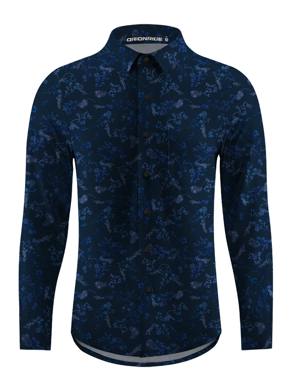 Orionride Whispering Leaves Men's Stretchy Breathable Long Sleeve Gravel Shirt sold by Orionride product image thumbnail 3