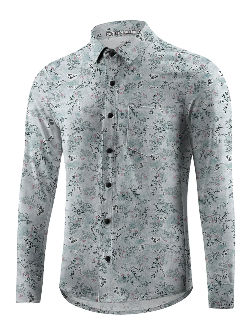 Orionride Whispering Leaves Men's Stretchy Breathable Long Sleeve Gravel Shirt sold by Orionride product image thumbnail 4