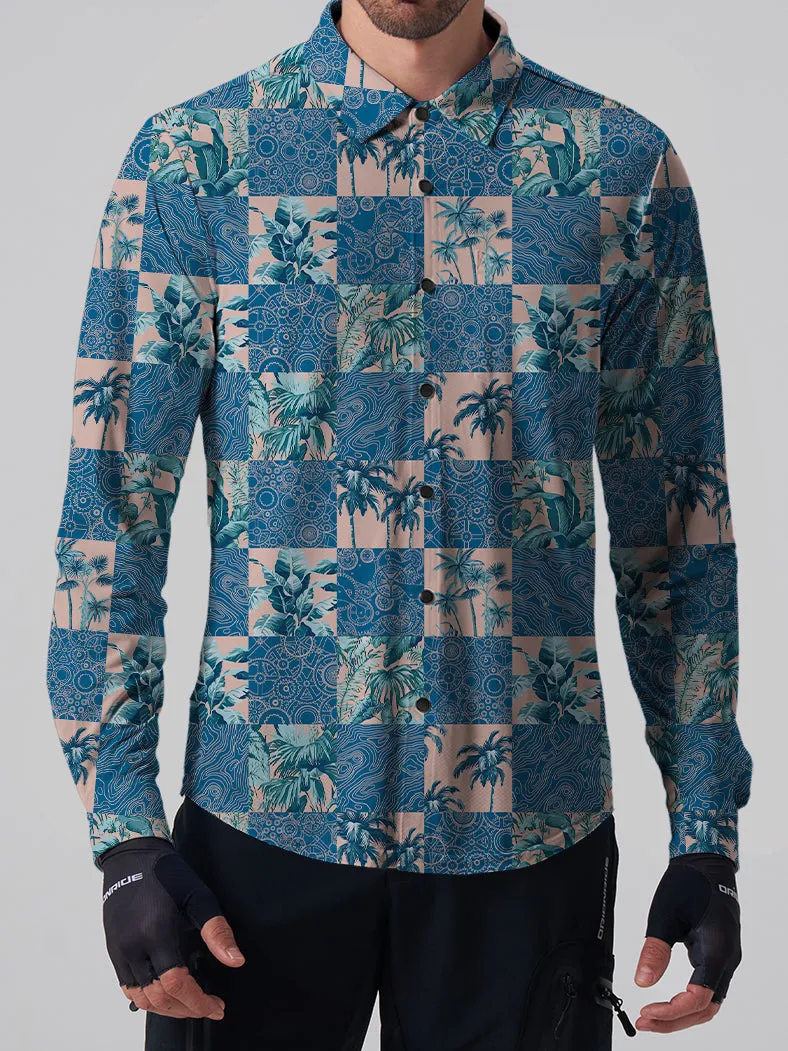 Orionride Passionate Coconut Men's Stretchy Breathable Long Sleeve Gravel Shirt sold by Orionride product image thumbnail 2