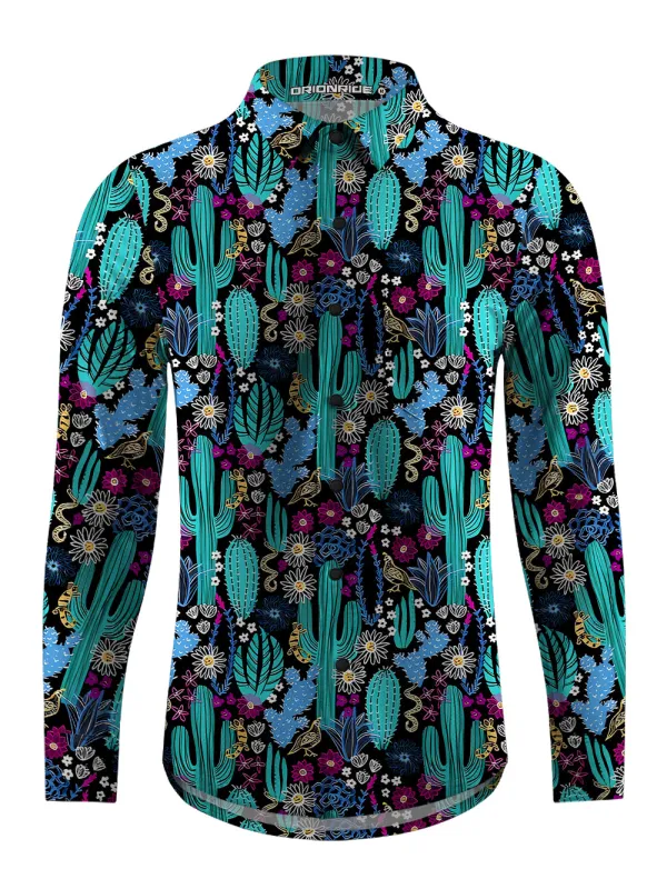 Orionride Spiral Flower Gear Men's Stretchy Breathable Long Sleeve Gravel Shirt sold by Orionride