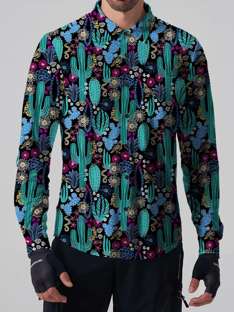 Orionride Spiral Flower Gear Men's Stretchy Breathable Long Sleeve Gravel Shirt sold by Orionride product image thumbnail 2