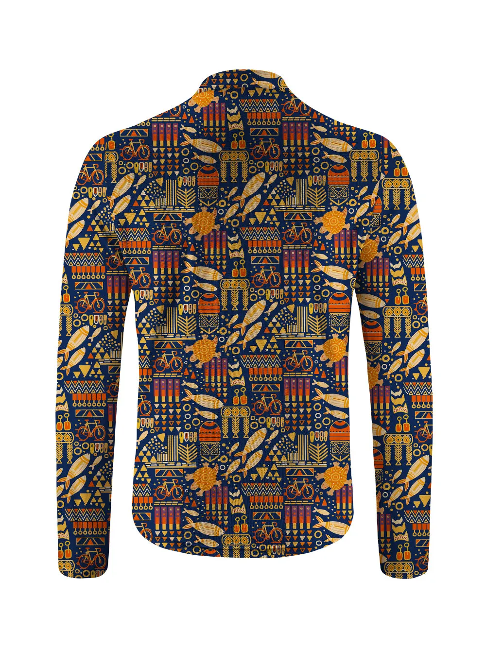 Orionride Bicycle And Fish Long Sleeve Half Zipper Mountain Bike Jersey sold by Orionride product image thumbnail 2