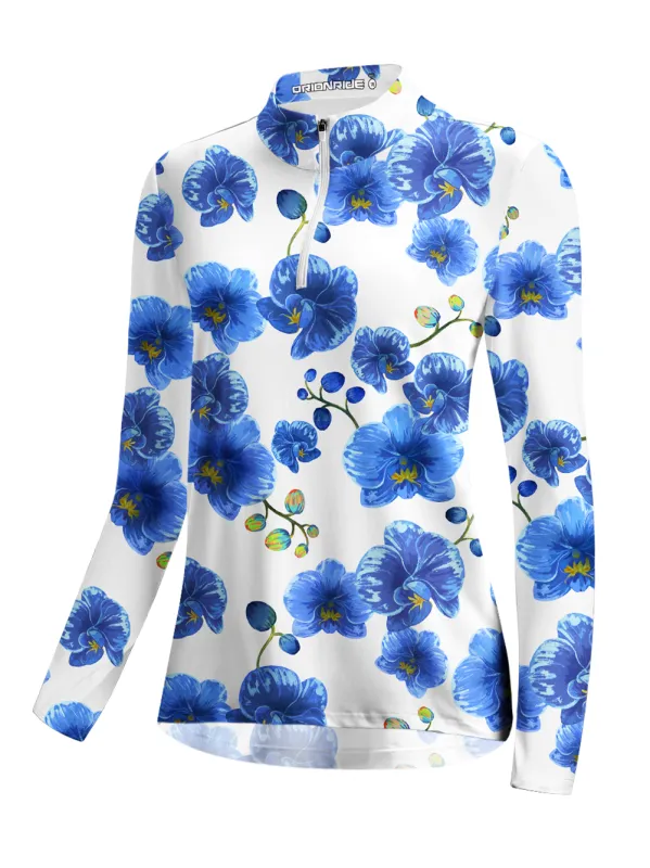 Orionride Morning Glory Women's Quarter Zipper Long Sleeve Jersey sold by Orionride
