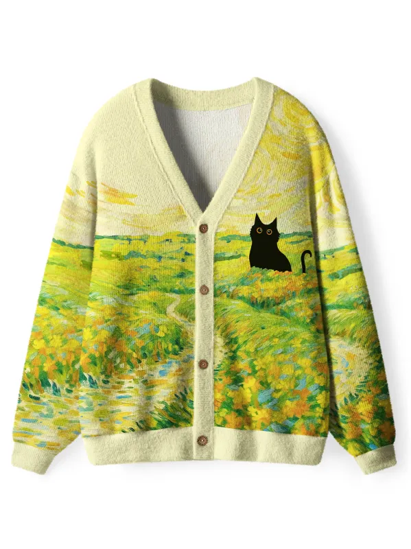 Orionride Cat Hiding Women's Cardigan Knit Sweaters sold by Orionride