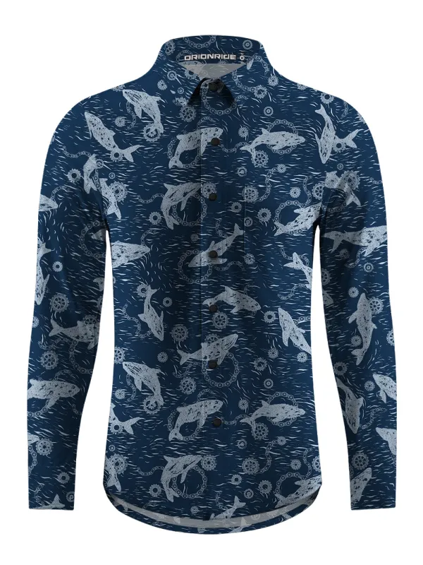 Orionride Dolphin Game Men's Stretchy Breathable Long Sleeve Gravel Shirt sold by Orionride