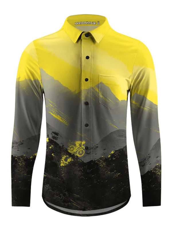 Orionride A Contest Of Speed Men's Stretchy Breathable Long Sleeve Gravel Shirt sold by Orionride